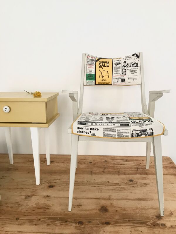 Fauteuil vintage motifs rétro