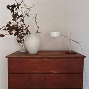 Vintage Midcentury desk lamp in brown leather and chrome Atelje Lyktan, Sweden