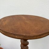 Guéridon torsadé vintage / sellette en bois tourné ancienne / table d’appoint vintage