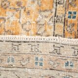 2x10 Orange & Navy Blue Floral Vintage Runner Rug, 73x297Cm