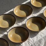 Set of 8 brown-rimmed stoneware deep plates Atelier Saint Simon D19.5