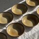 Set of 8 brown-rimmed stoneware deep plates Atelier Saint Simon D19.5