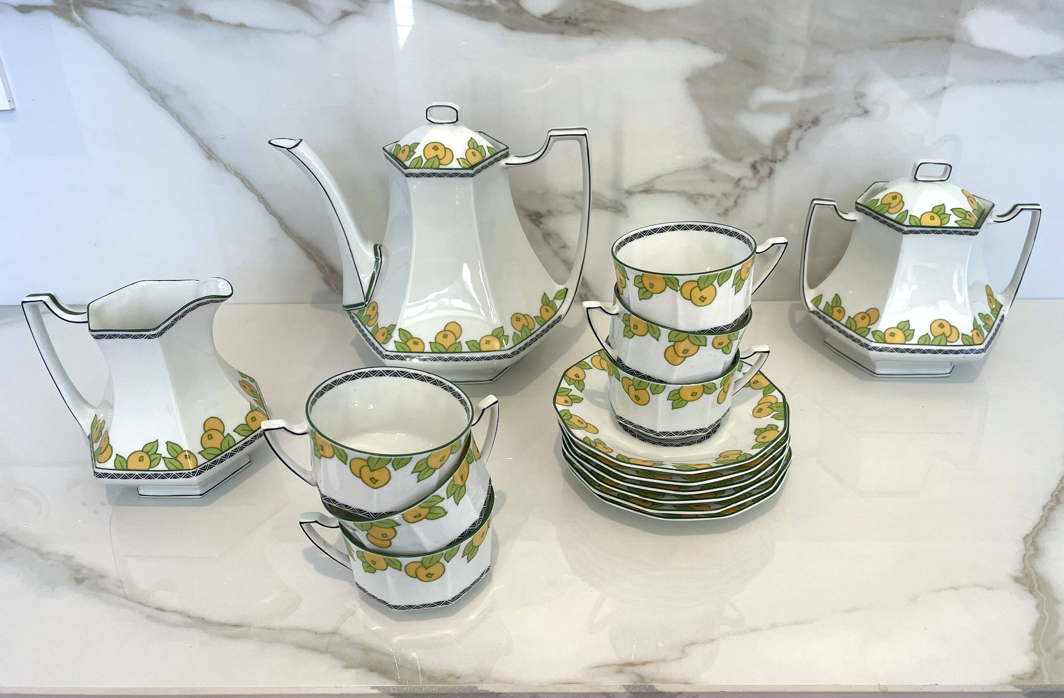 Art Deco tea service - Limoges Lanternier - 1920s 1930s