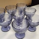 Set of 4 ARC Vintage Swirl Glass Dessert Cups