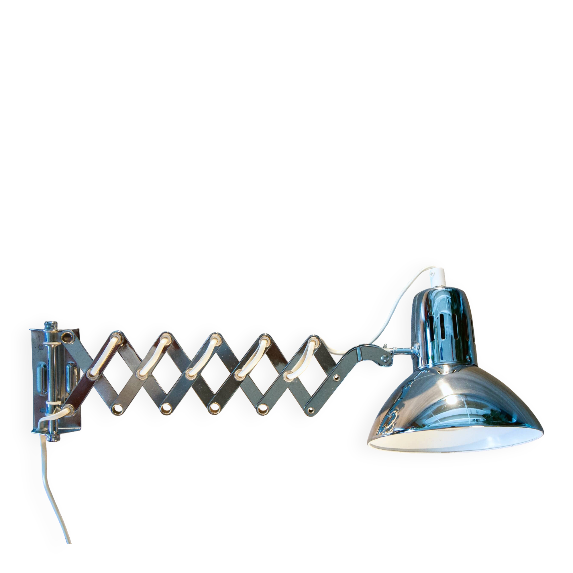 Chrome accordion lamp Ikea V9604 vintage 1980