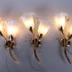 24 kt gold-plated tulip glass wall lamps Italian design 1970