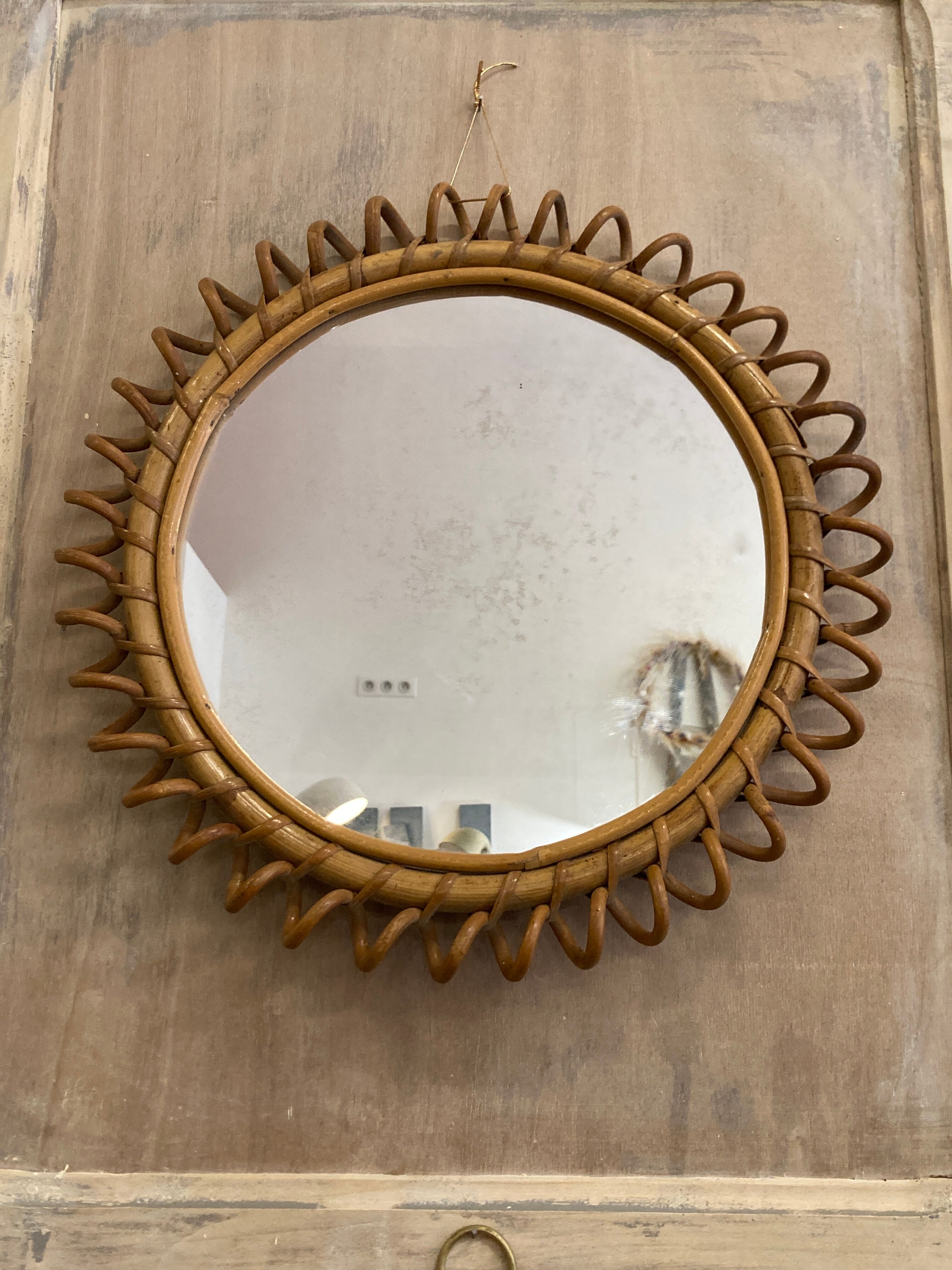 Rattan mirror 40cm