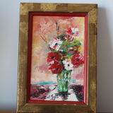 Oil on canvas bouquet of flowers