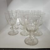 Set of 10 faceted wine or water glasses