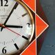 Vintage formica clock silent octagonal wall pendulum "Star chocolate orange"