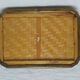 Pretty serving tray in woven bamboo and rattan. 70s. Vintage.