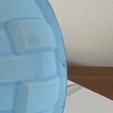 Vintage blue opaline glass tulip portable lamp