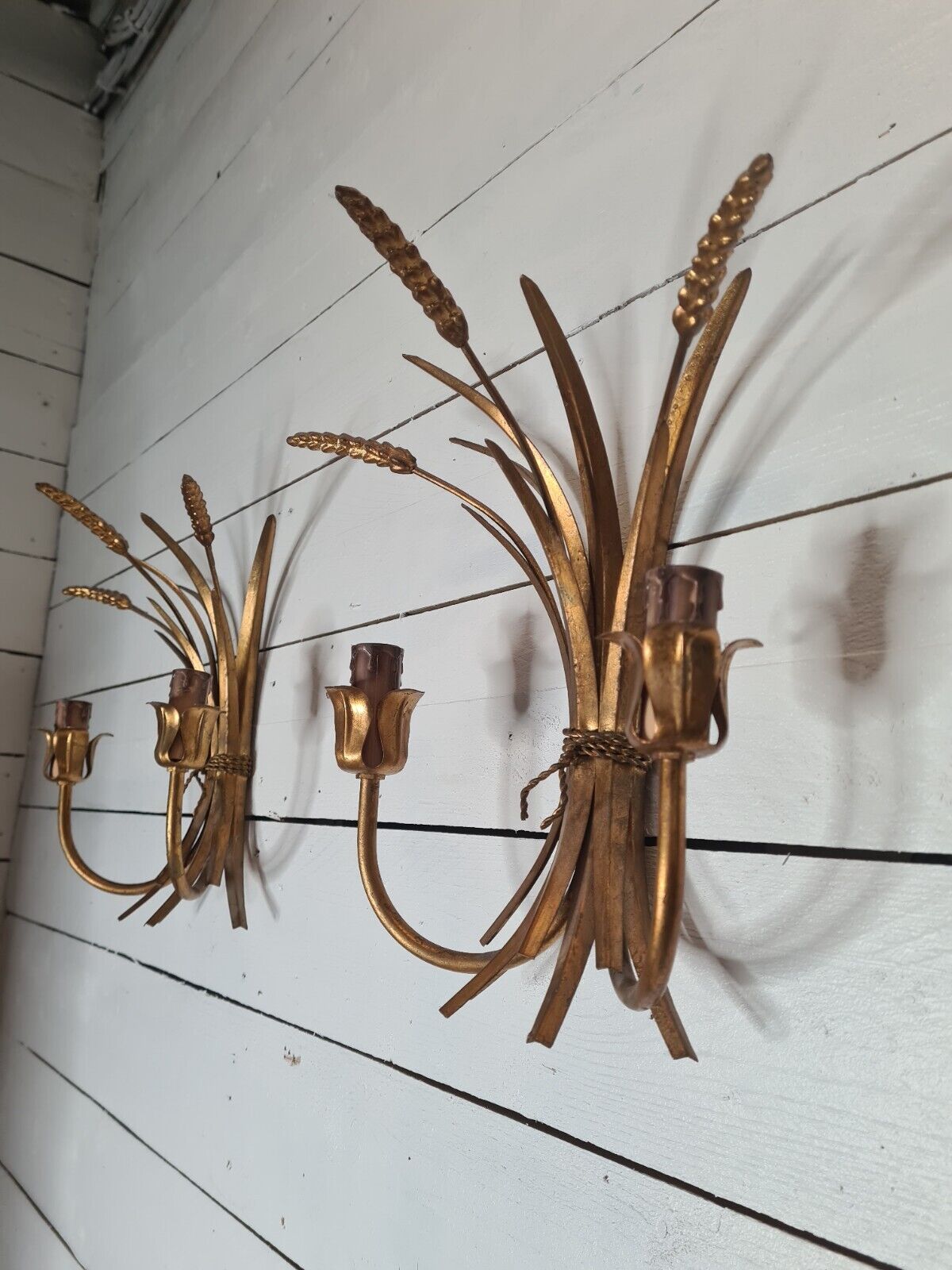 Sconces to ears of wheat and golden foliage