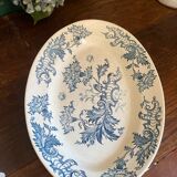 Plat de service ovale en terre de fer, Longwy, XIXe