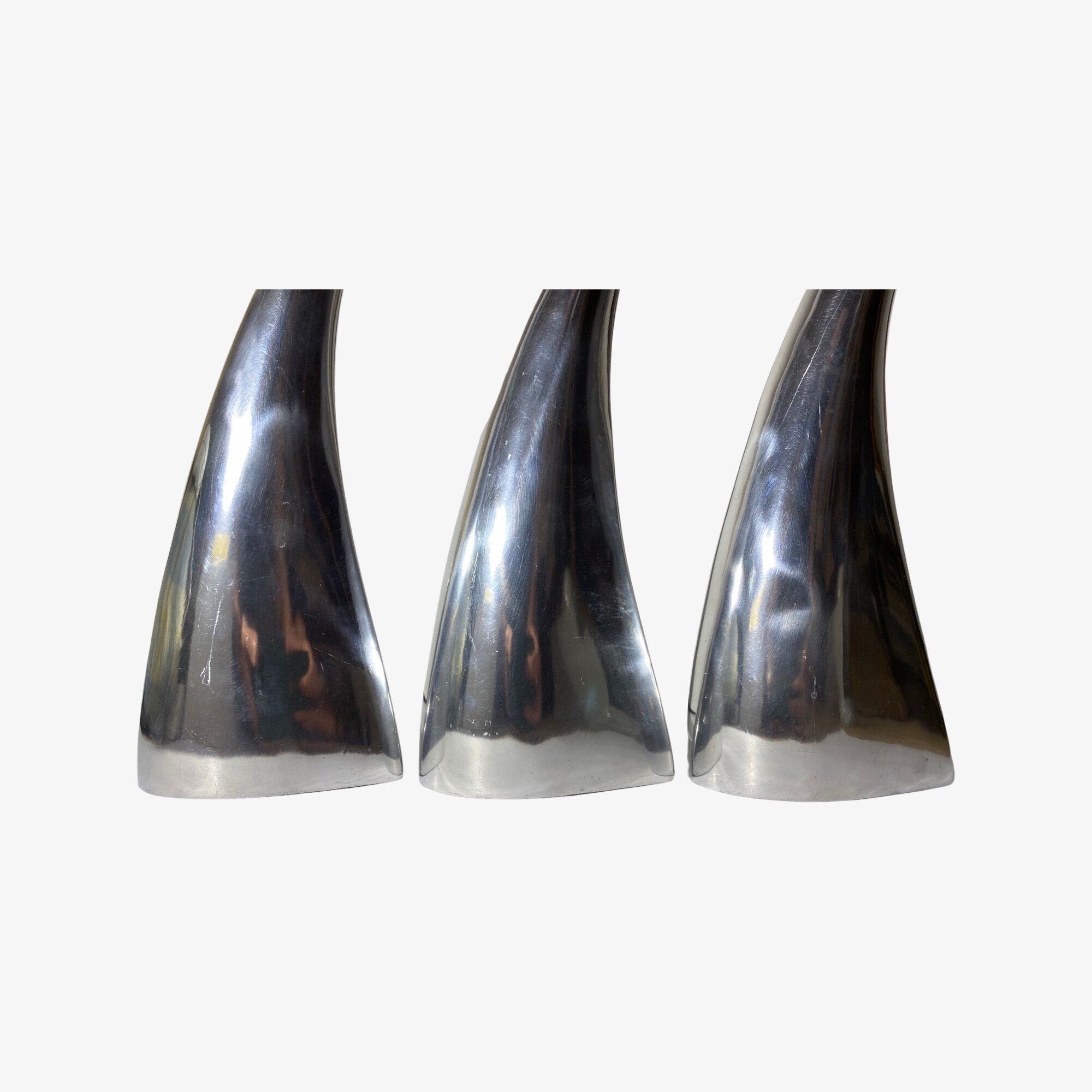 Set of 3 silver candlestick holders, denmark