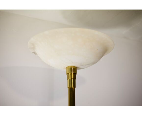 Floor lamp Gianfranco Frattini, metal gold and alabaster, Relco Milano |  Selency