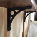 Oak shelf massif year 1940 with cast-iron brackets