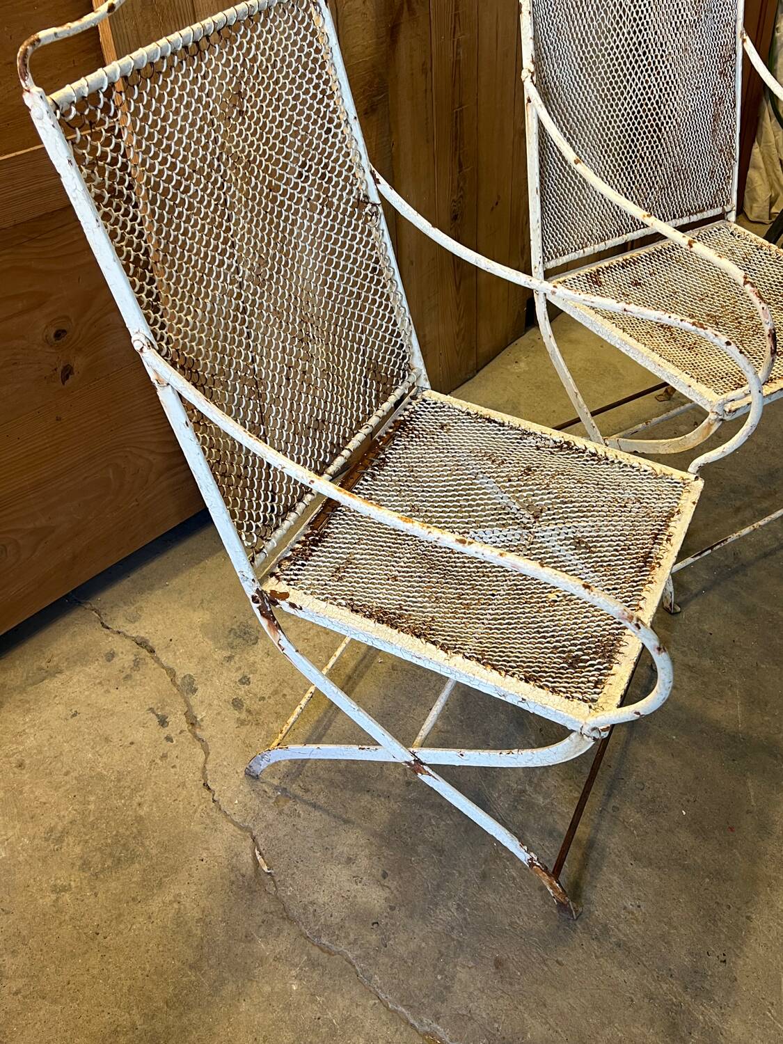 19th century garden armchairs