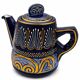HB Quimper cobalt blue tea set teapot and 2 earthenware cups
