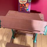 Cast iron and wood school desk