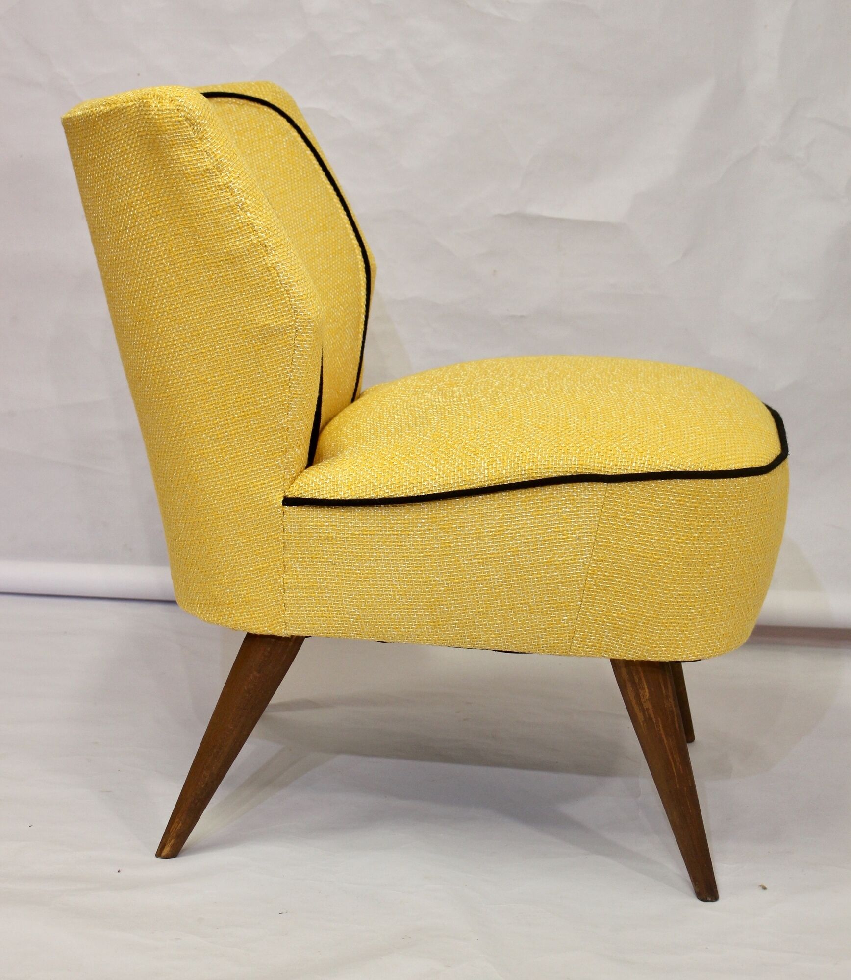 Vintage cocktail armchair from the 50's restored Kenzo fabric Lelievre Edition