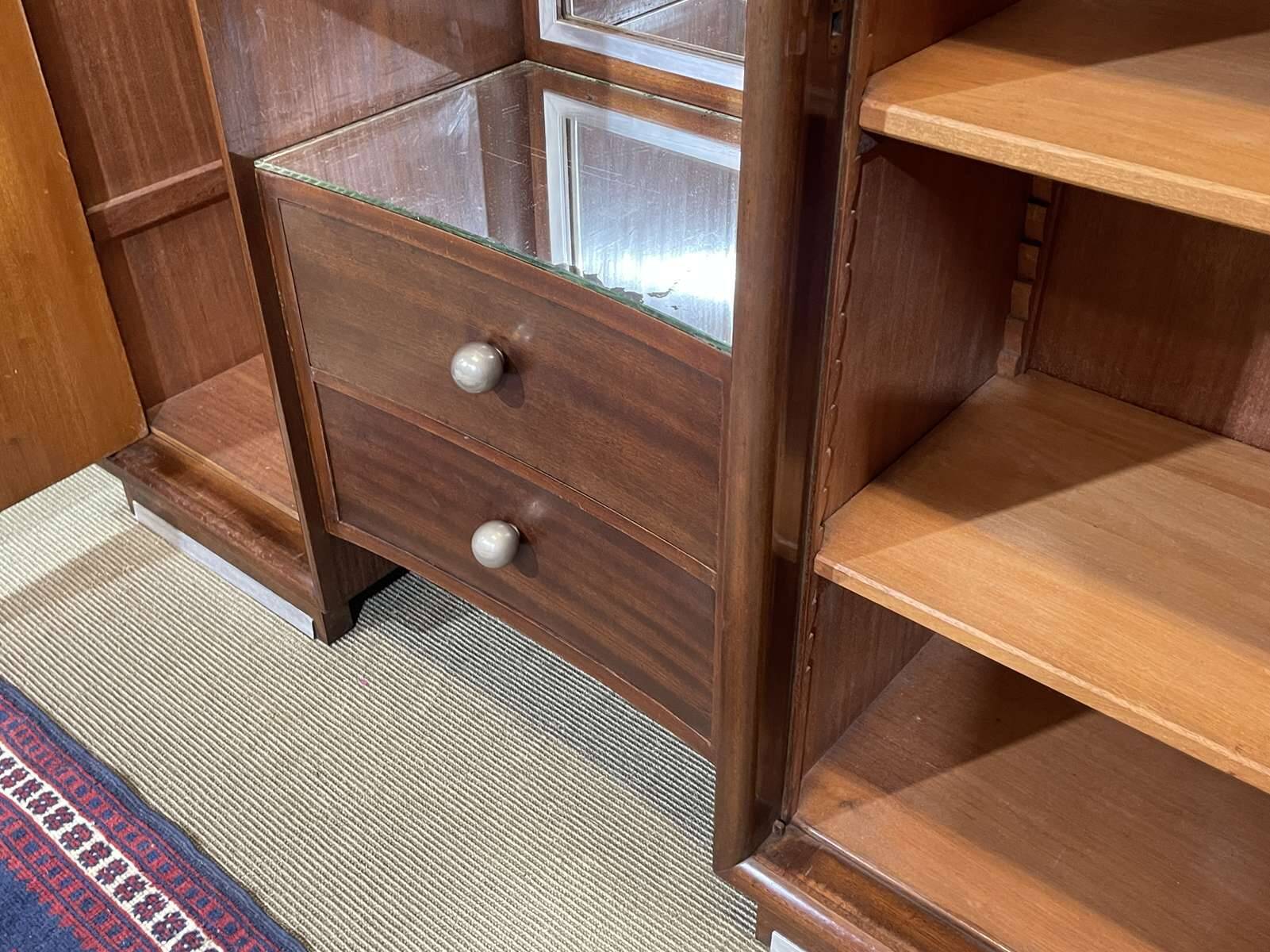 Art Deco wardrobe-dressing table stamped RINCK 115 Faubourg St Antoine Paris