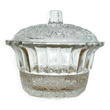 Vintage chiseled glass sugar bowl
