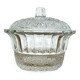 Vintage chiseled glass sugar bowl