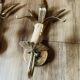 Pair of wheat spike wall lights in gold metal