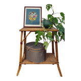 Rattan and cork side table