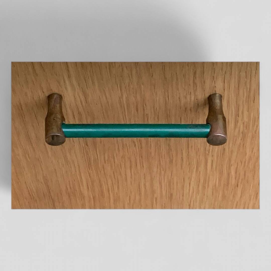 Vintage chest of drawers with compass legs, light oak, 1960s