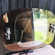 Mirror with glazed brown glass wall lights from the 70's - 79x59cm