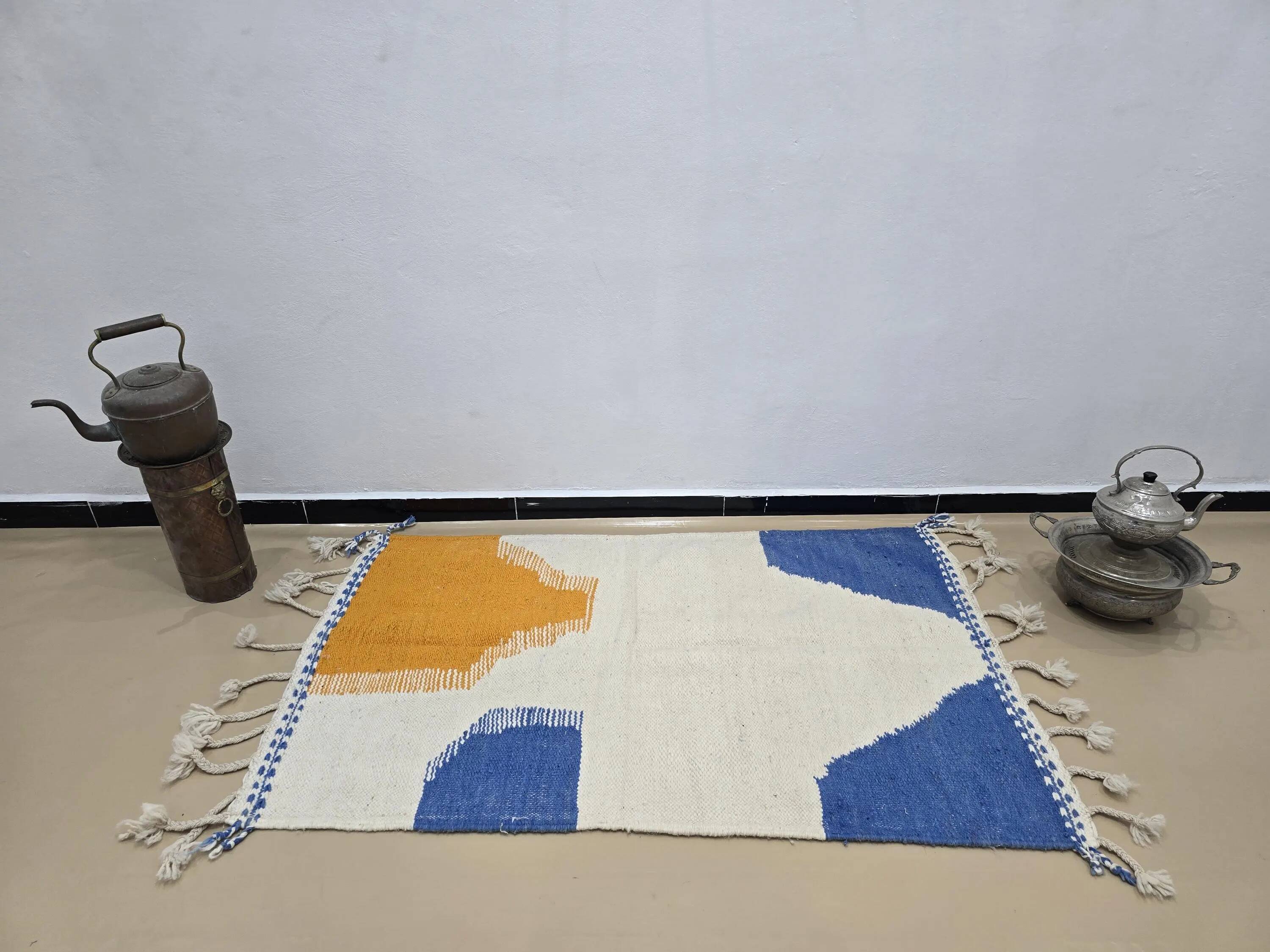 Traditional Moroccan handwoven rug 3x2 m