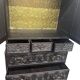 Antique tall wardrobe in dark carved wood / bohemian wardrobe