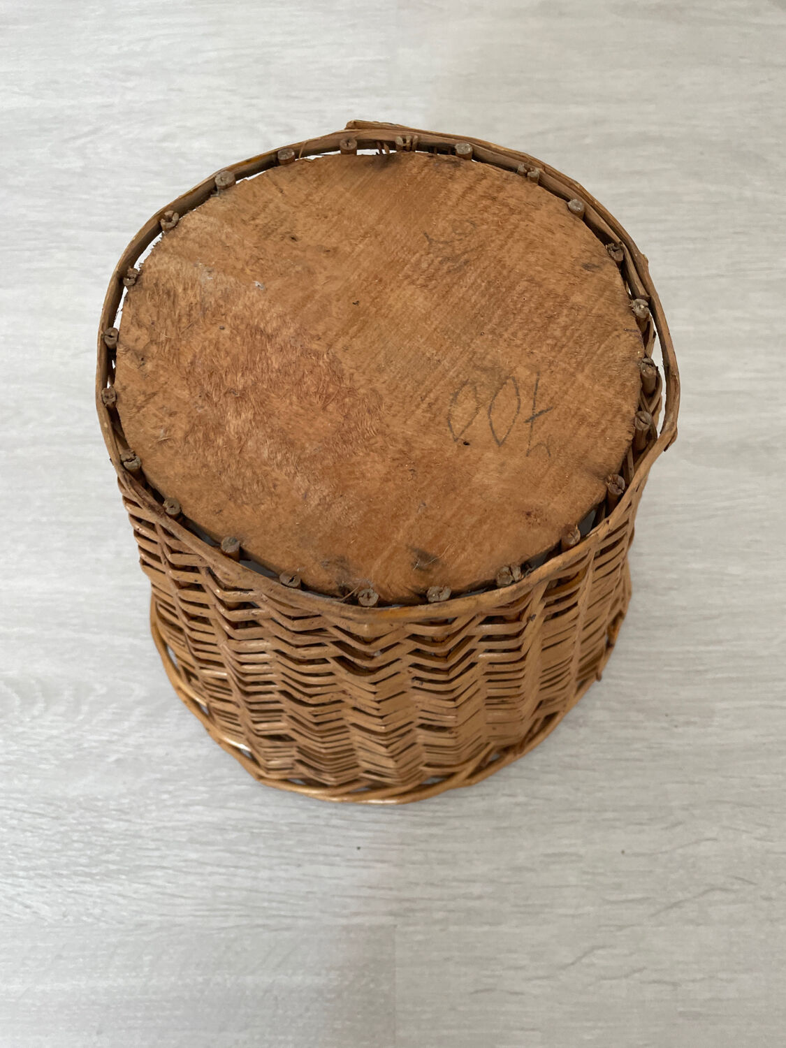 Rattan wastepaper basket 1950.