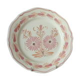 Flat plate in faience hb quimper pink*