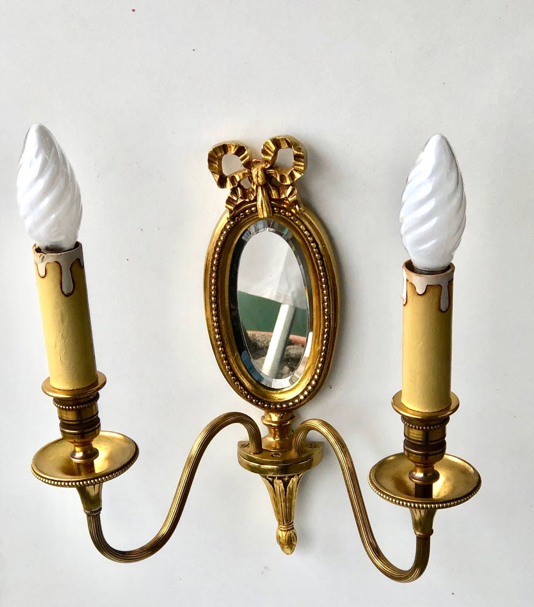 Louis XVI Wall Lamp Lucien Gau Mirror