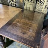 Louis XIII style farmhouse table with integrated extensions