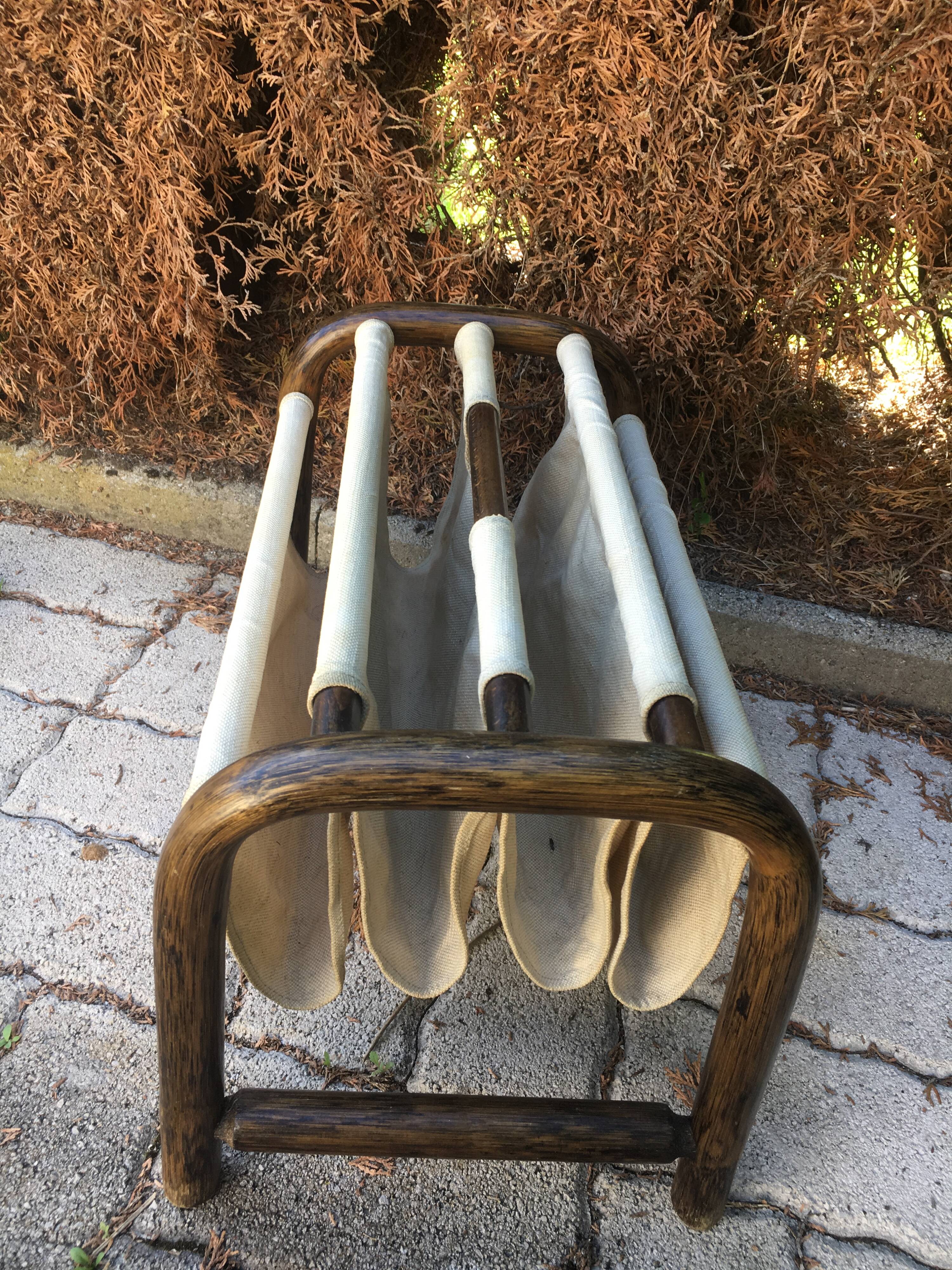 Wood and fabric magazine door