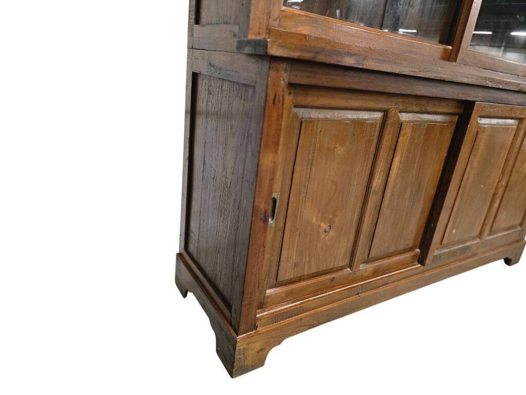 Armoire, vaisselier vitré vintage en bois