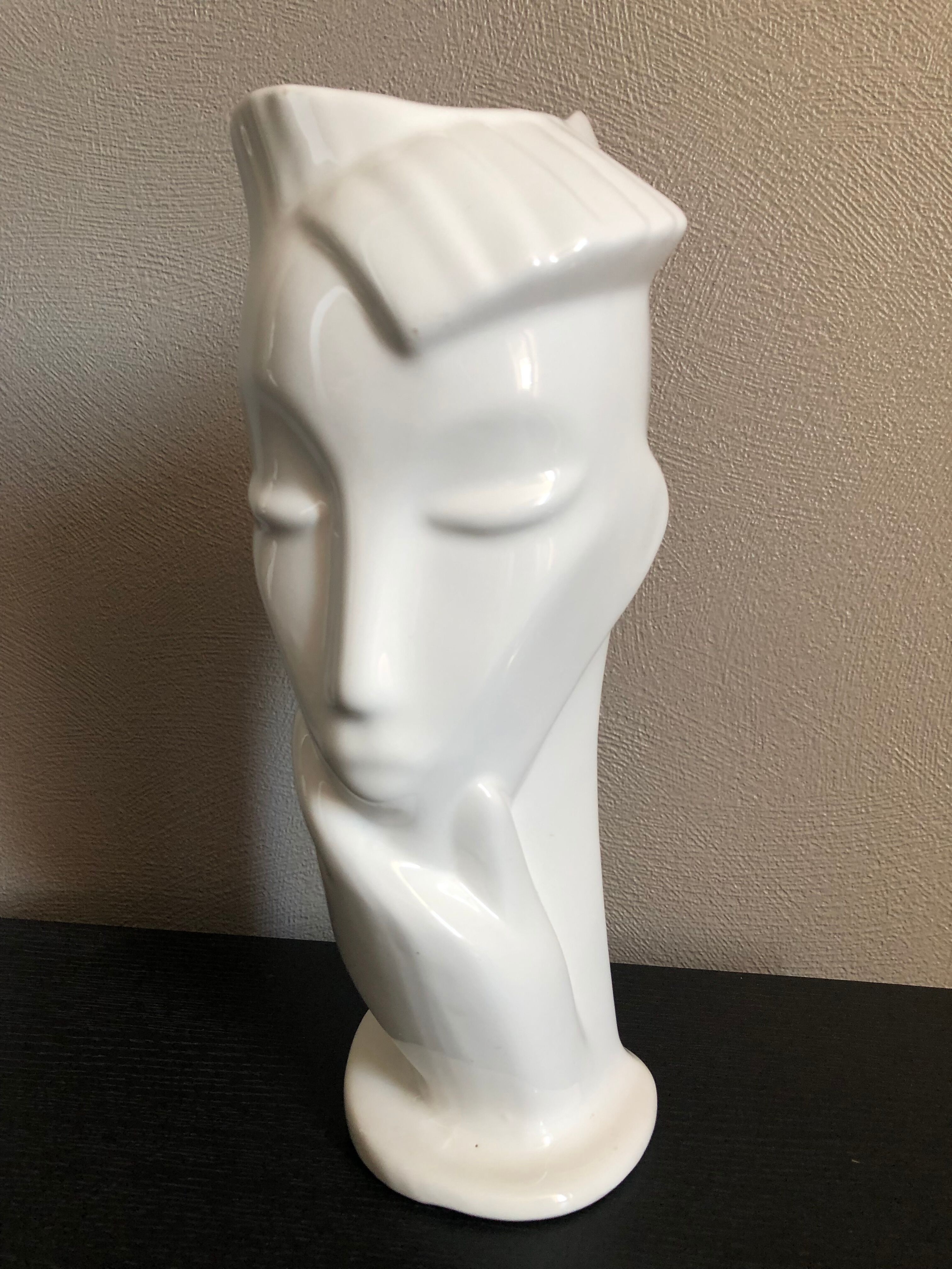 Ceramic face vase