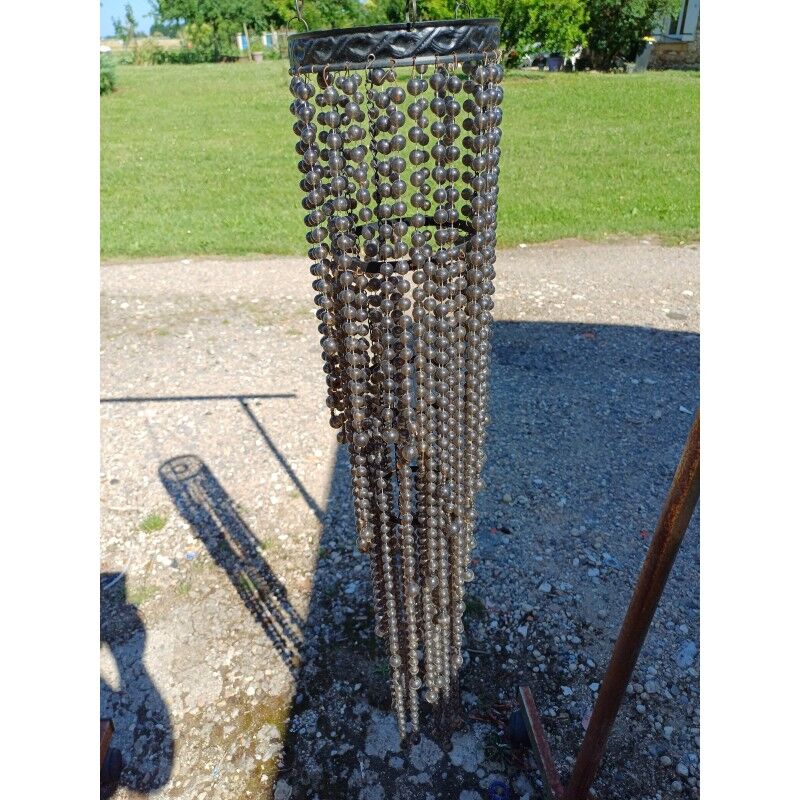 Vintage metal and plastic bead pendant light