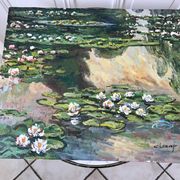 Oil painting on canvas water lilies nymlies signed chazap years 40-50
