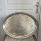 Vintage Silver Metal Tray Floral Rococo Pattern 55x40cm 1970