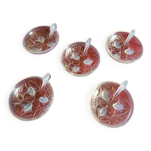 5 coupes d'avesn france - verre opalescent