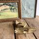 Bronze wall light, golden brass, clip-on wallpaper lampshade