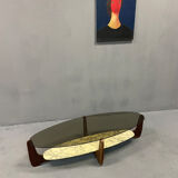 Coffee table wood and marble Hugues Poignant