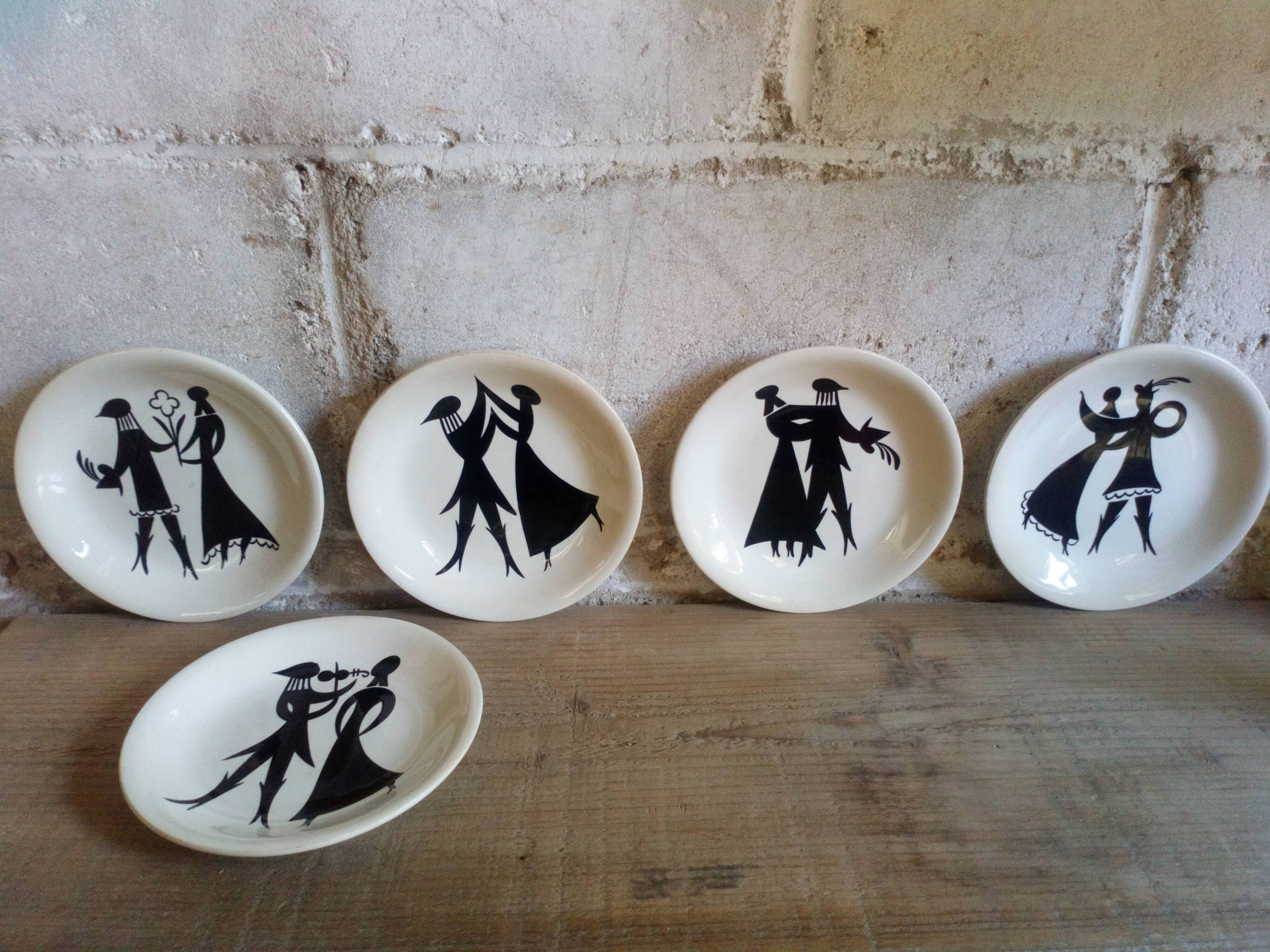 Five dessert plates Sylvestre edition of Longchamp