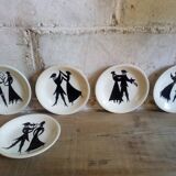Five dessert plates Sylvestre edition of Longchamp