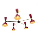 5 Arms Mid Century Sputnik Chandelier Diabolo Stilnovo Style, Modern Chandelier Ceiling Lamp Light